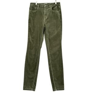 LOFT Curvy High Waist Skinny Green 5Pocket Straight Leg Corduroy Pants Size 27 4